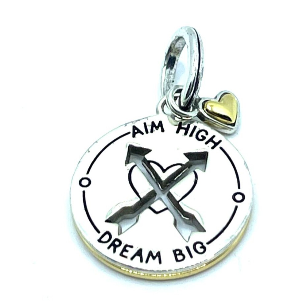 Brighton Shadow Shine Dream Big Aim High Double Arrows Gold Heart Charm